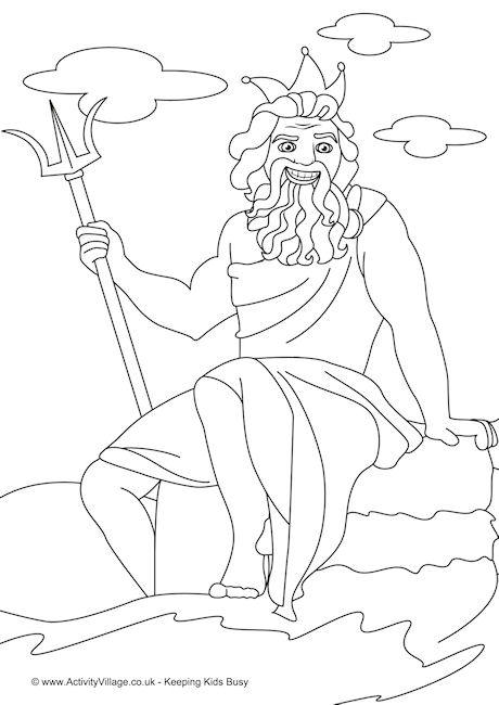 460x650 Poseidon Colouring Page 2