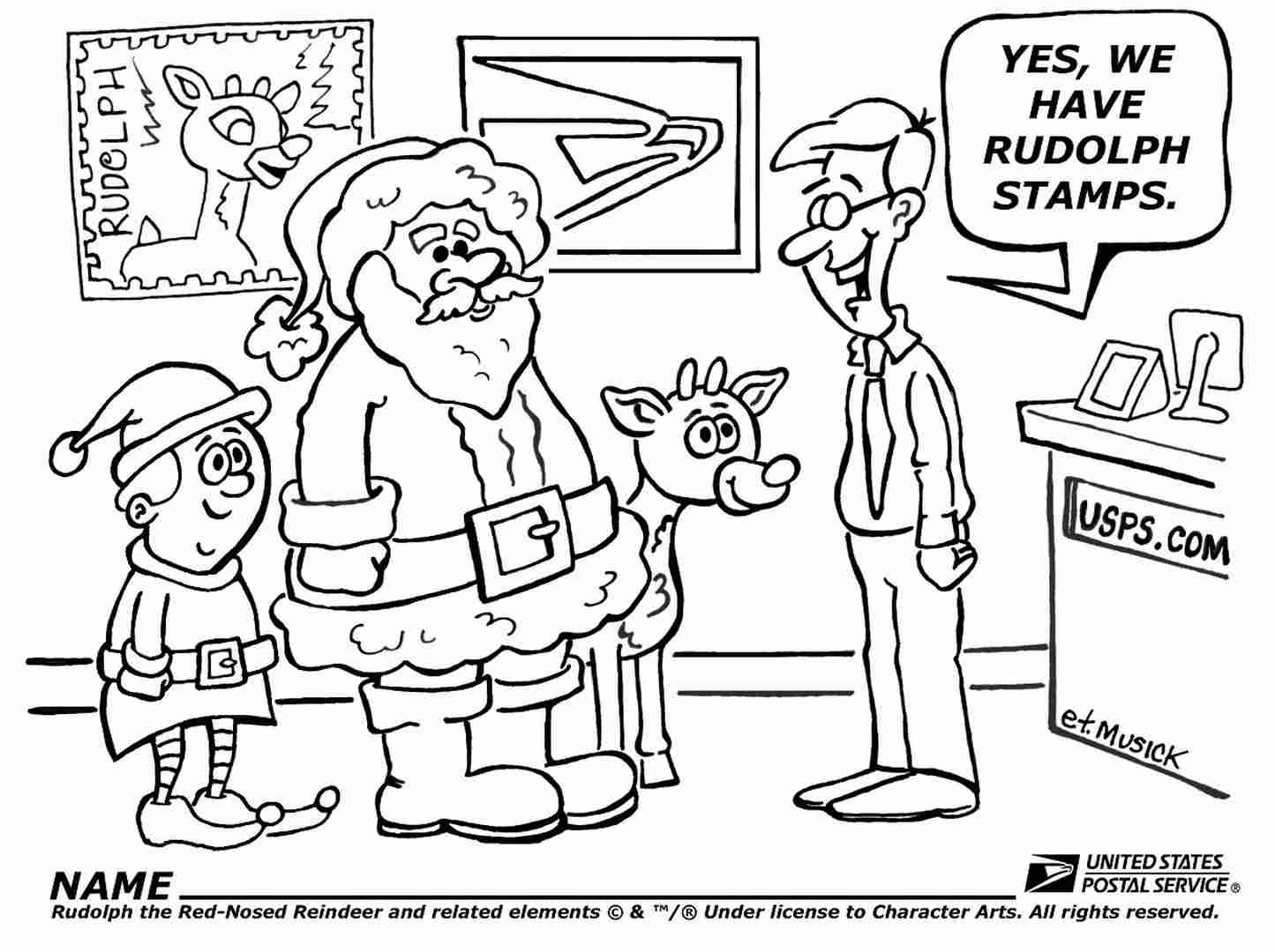 1445x1080 2014 Usps Coloring Page For Kids
