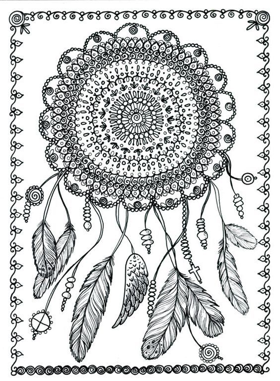 564x766 Colouring Dreamcatcher Colouring Pages Poster