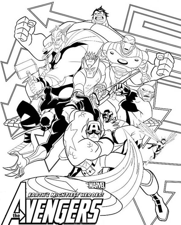 600x744 The Avengers Poster Coloring Page