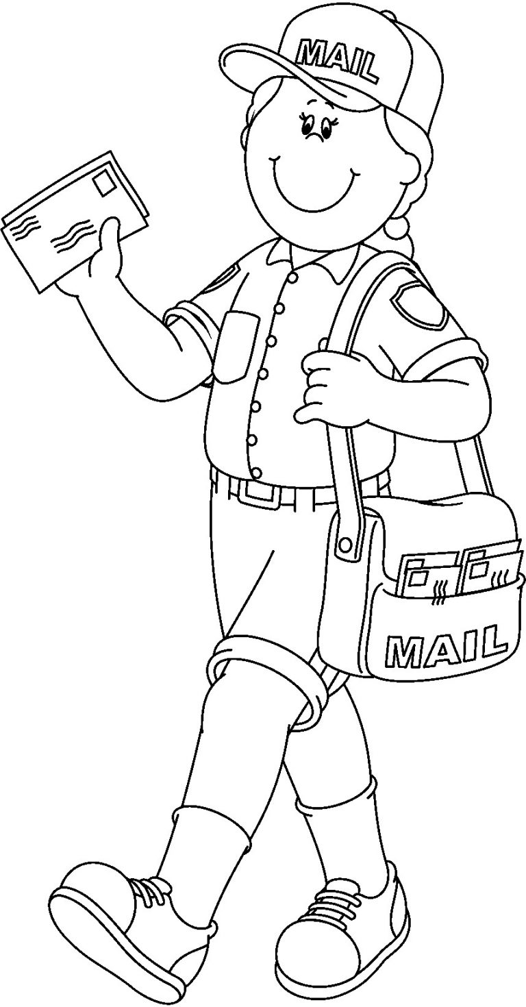 768x1470 Postman Community Helpers Coloring Pages Coloringstar Helper