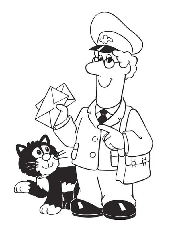 600x800 Sweet Pstman Pat Colouring Pages Postman