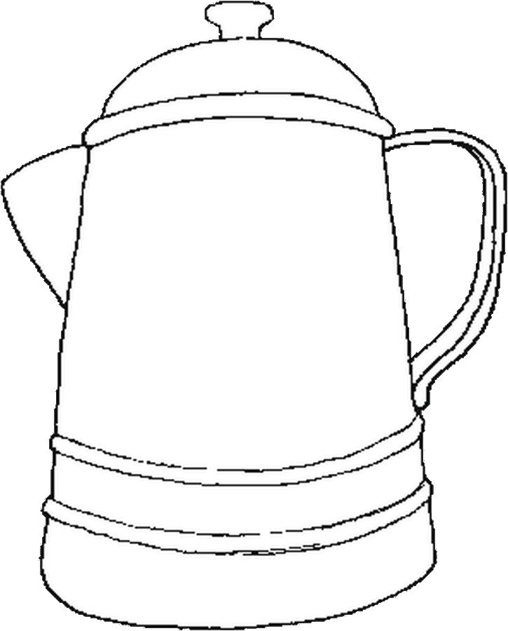 725x900 Coffee Pot Coloring Page