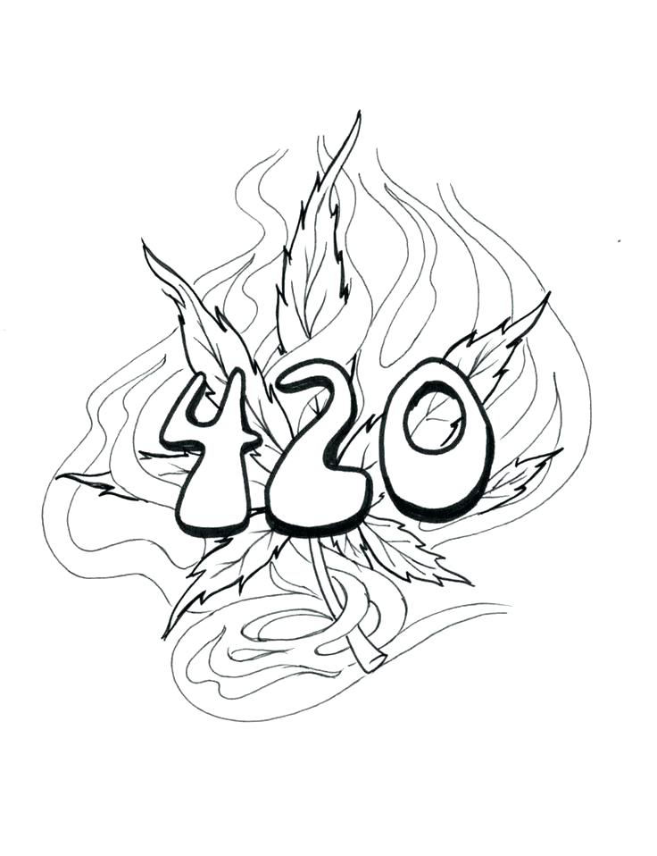 736x958 Pot Leaf Coloring Pages