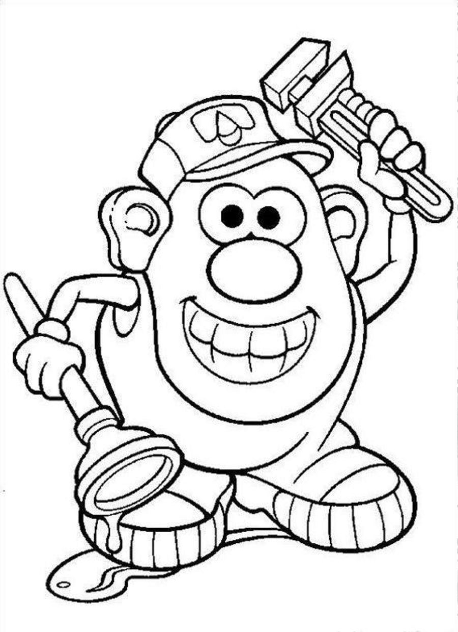 900x1240 Colossal Mr Potato Head Coloring Page New Many