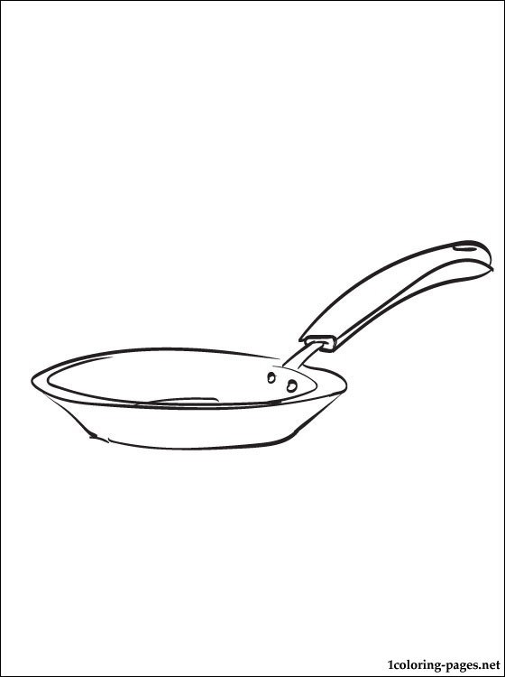 560x750 Frying Pan Coloring Page