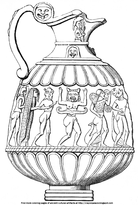455x674 Coloring Sheets Of Sculpted Figures On Greek Pottery Crayon Palace