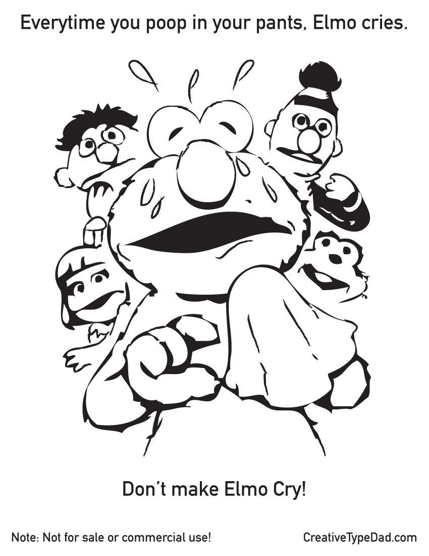 850x1100 Elmo Emotional Blackmail Potty Training Coloring Page. Yay