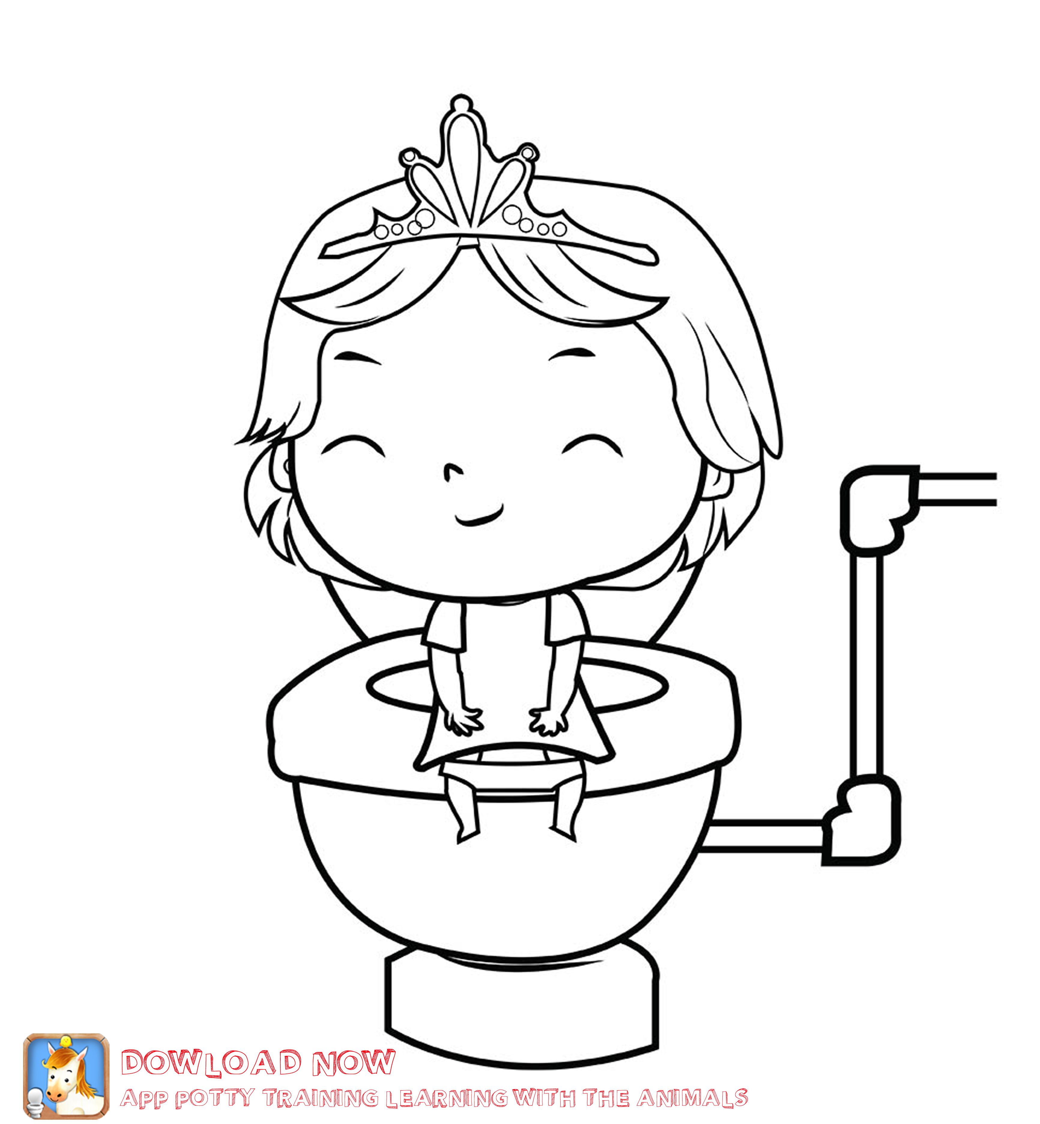 3465x3743 Potty Training Coloring Page. Girl. Part Of A Fun Potty Training