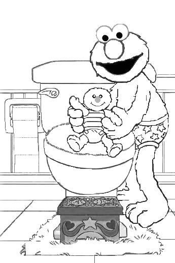 345x517 Elmo Potty Coloring Page Pre Schooling Elmo Potty