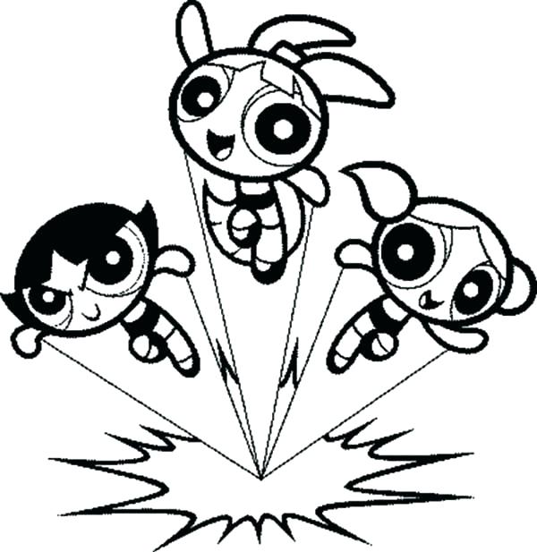 600x617 Powerpuff Girls Coloring Page Power Puff Pages The Band Coloring