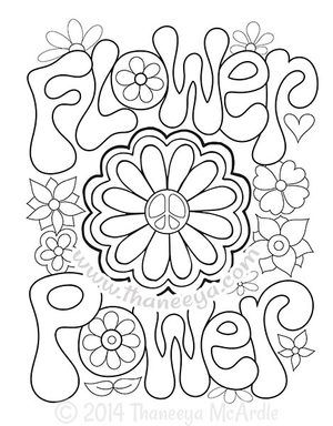 300x384 Flower Power Coloring Page By Thaneeya Mcardle