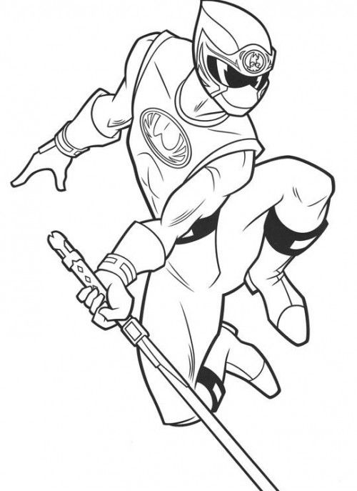 500x687 Power Rangers Ninja Storm To Release The Sword Coloring Page
