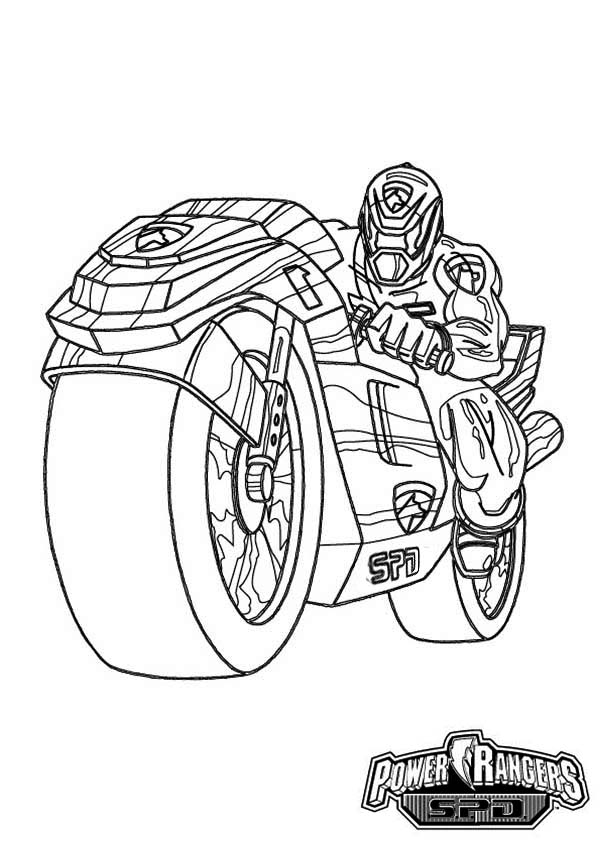 600x849 Power Rangers Spd On Super Cool Motorcycle Coloring Page Color Luna
