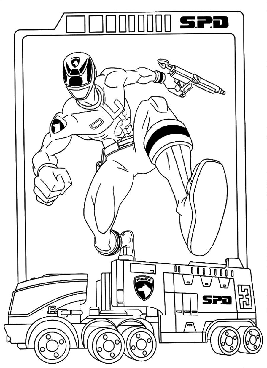 900x1240 Power Rangers Spd Coloring Pages