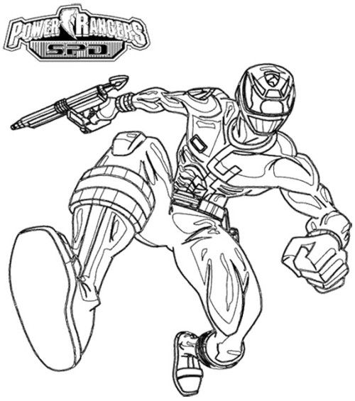 500x565 Power Rangers Spd Pursuing Enemy Coloring Page Kids Coloring