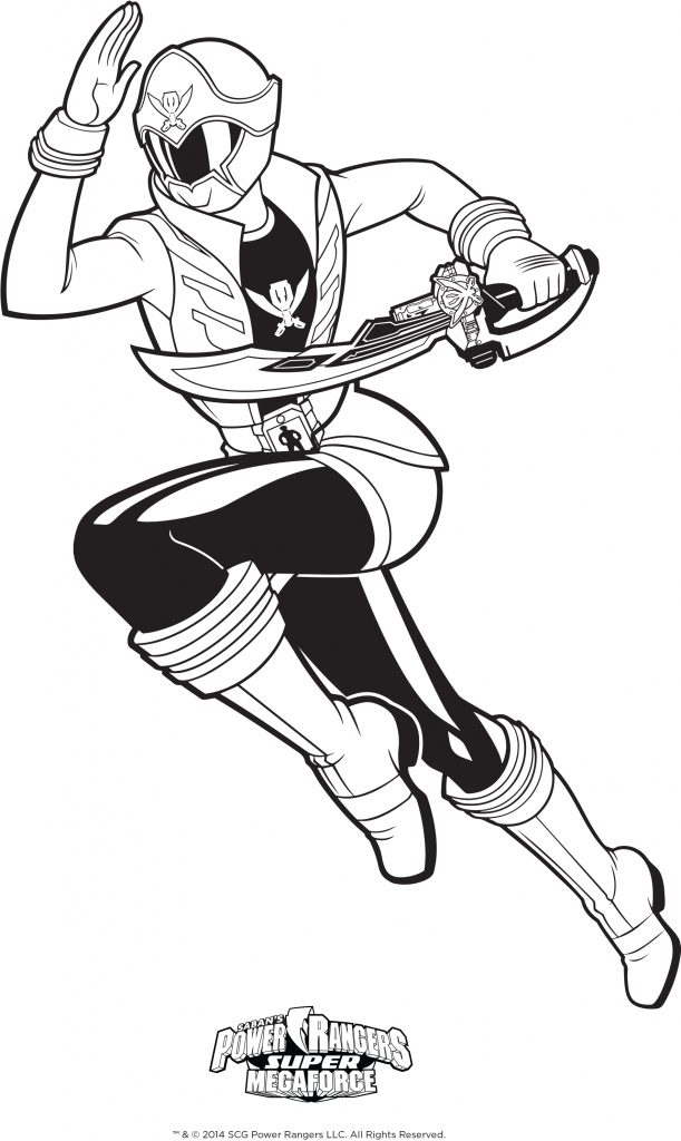 611x1024 Coloring Pages Power Rangers Super Megaforce For Design 10