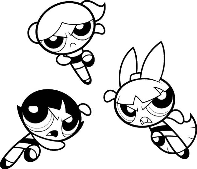 640x550 Powerpuff Girls Bubbles Character Coloring Page