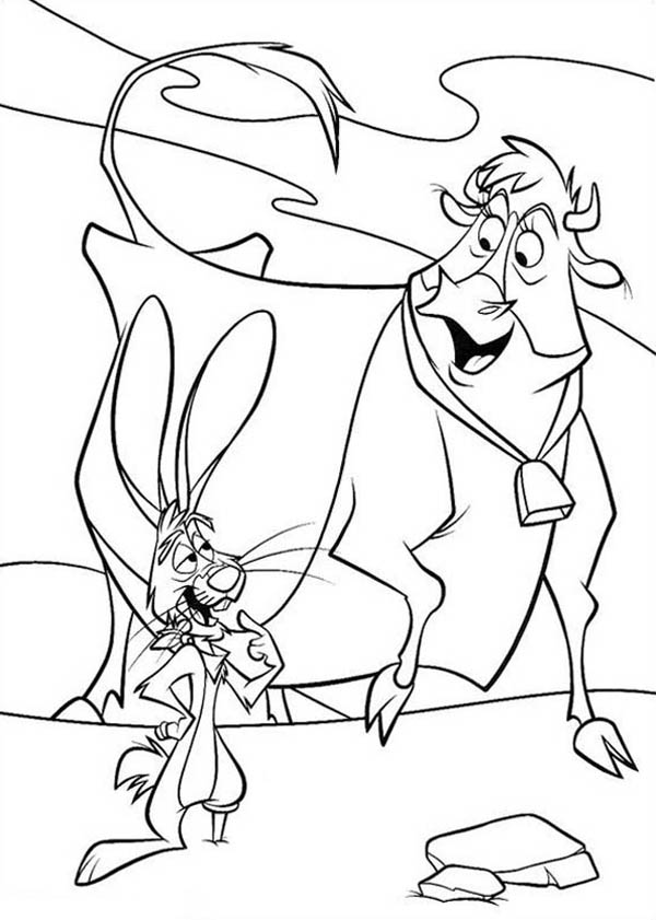 600x841 Home On The Prairie Cow Talking To Bunny Coloring Pages Coloring Sun