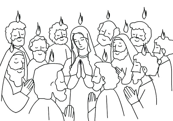 600x420 Pentecost Coloring Page Holy Spirit Coloring Pages Praise And Holy