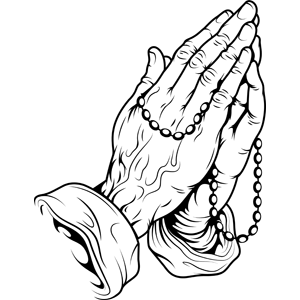 300x300 Praying Hands With Rosary Coloring Page