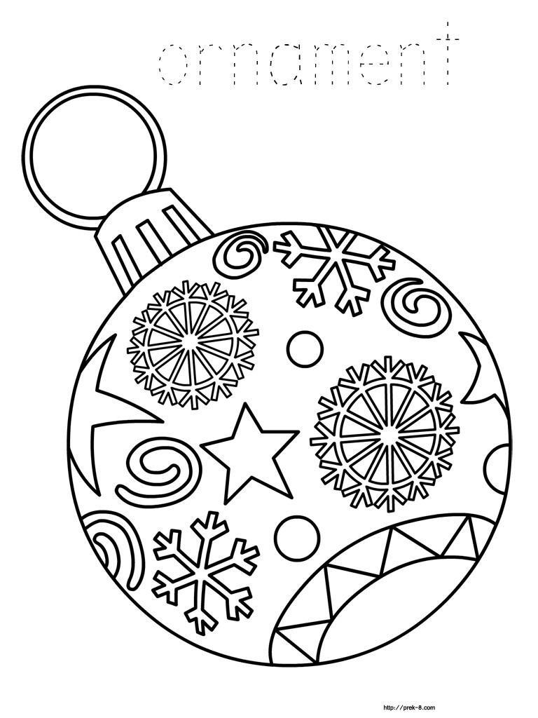 768x1024 Coloring Page Christmas Ornament Pages For Adults To Print