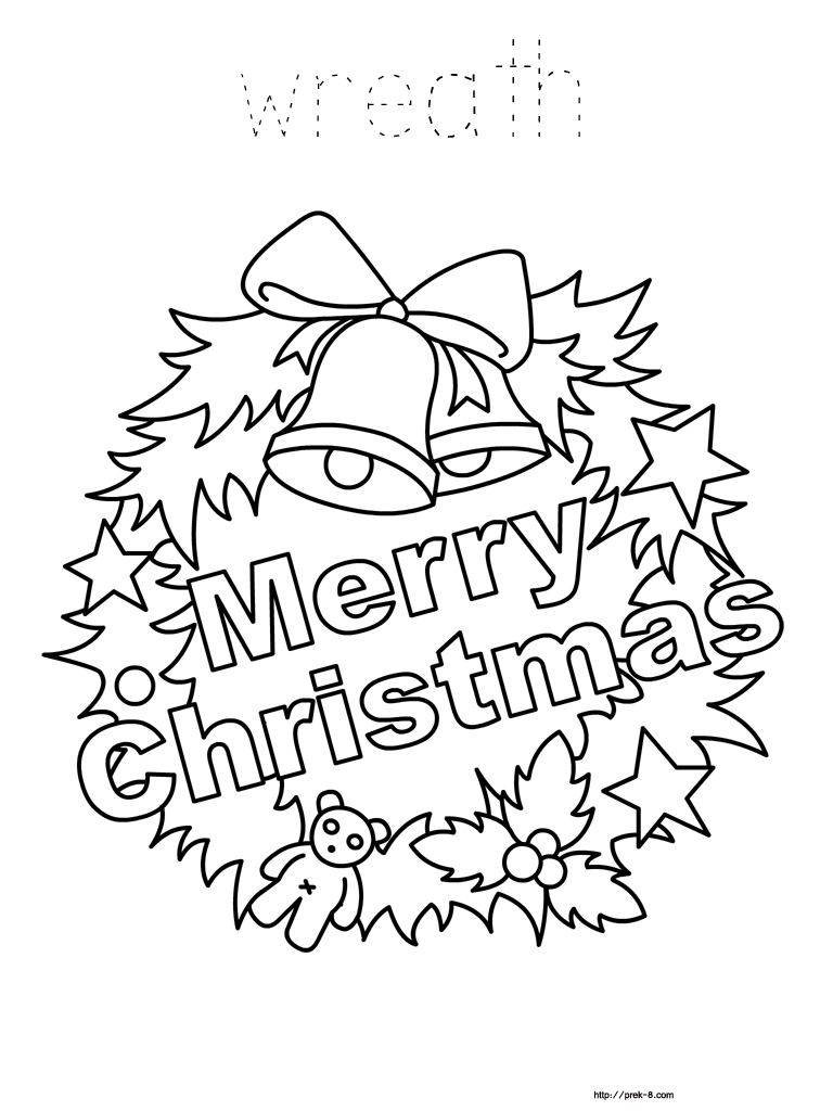 768x1024 Christmas Wreath Coloring Pages