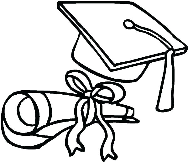 600x517 Graduation Caps Color Coloring Pages Color Graduation Caps