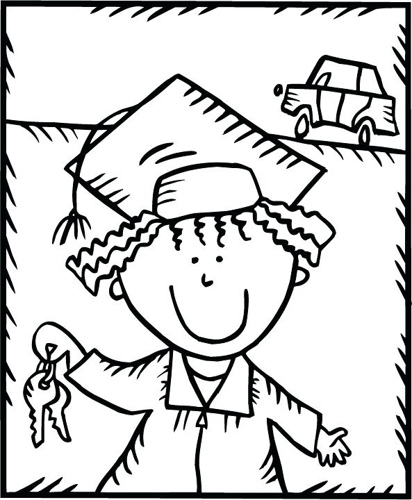 593x720 Graduation Coloring Pages