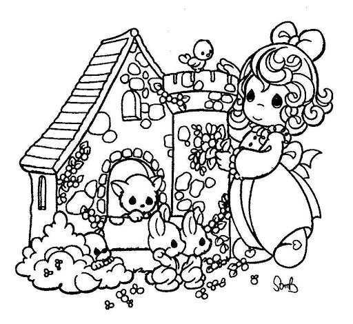 512x470 Precious Moments Animals Coloring Pages Animal's Little House