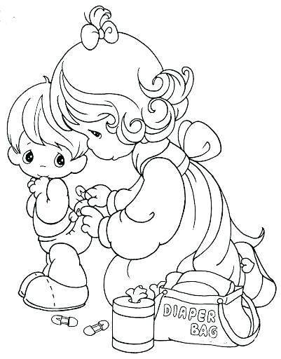 401x512 Baby Girl Precious Moments Coloring Pages Cute Child Mome