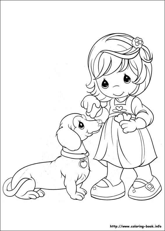 567x794 Girl Amp Dog Precious Moments Coloring Pages Printable Blankets
