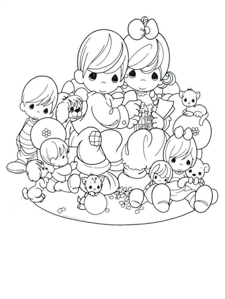 Precious Moments Family Coloring Pages
