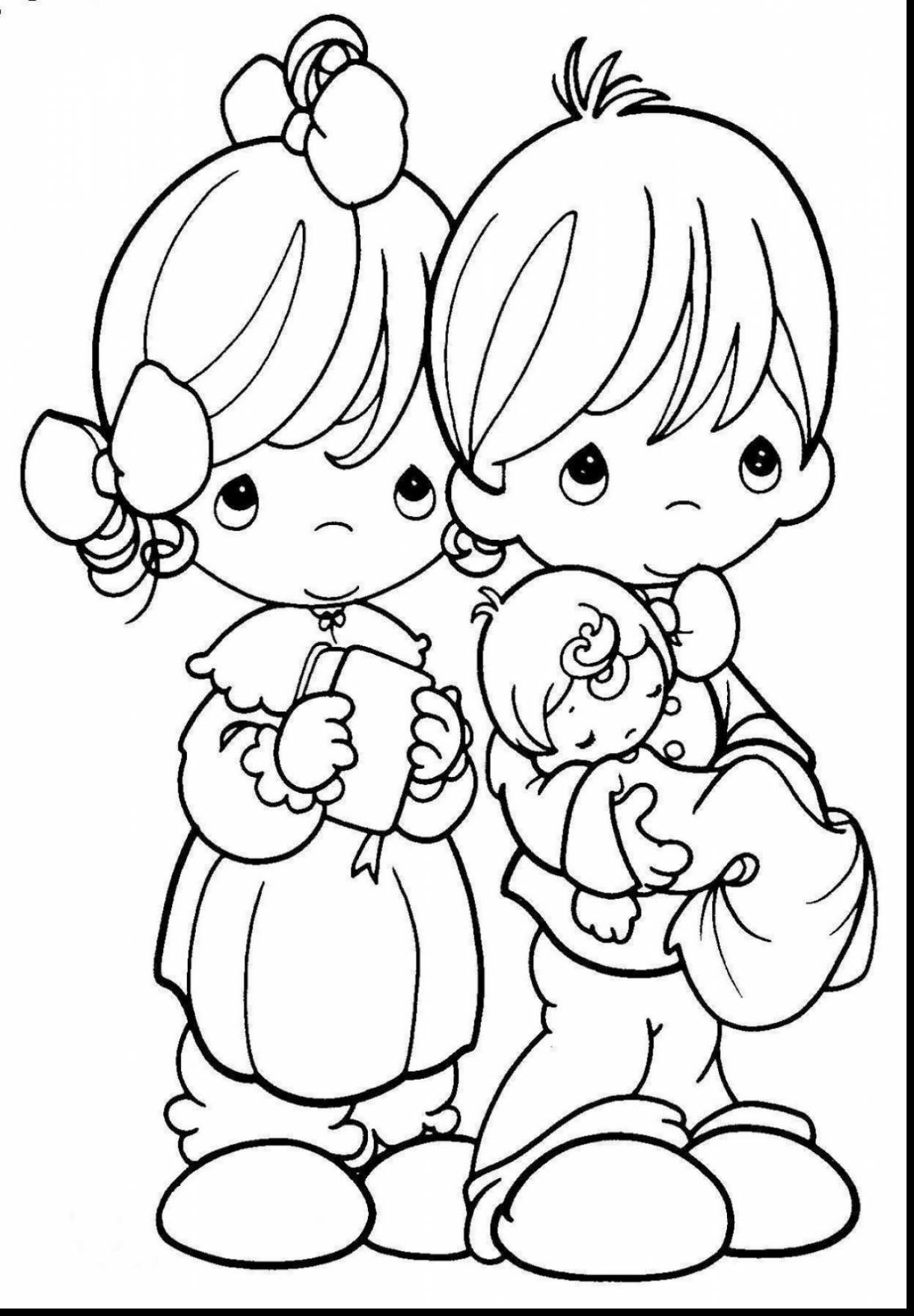 1222x1760 Baptism Coloring Pages Good Precious Moments Family