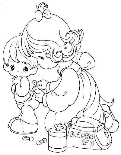 401x512 Little Girl Coloring Pages Pictures Precious Moments Baby Coloring