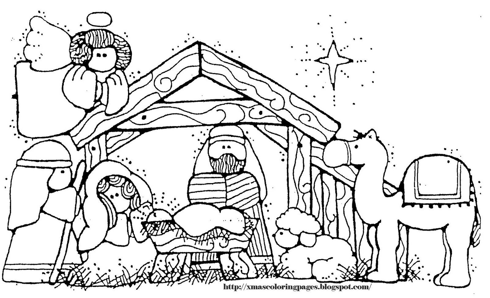 Precious Moments Nativity Coloring Pages