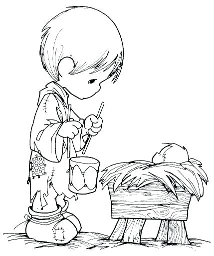 429x512 Precious Moments Christmas Nativity Coloring Pages Boy With A Drum