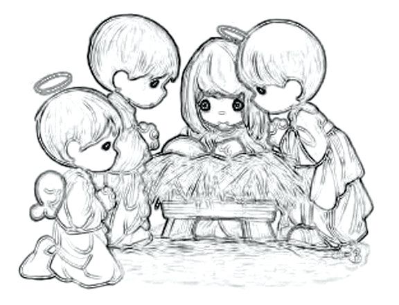 576x440 Precious Moments Nativity Coloring Pages Coloring Pages Nativity