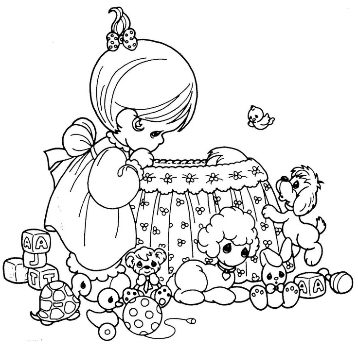 Precious Moments Nativity Scene Coloring Pages