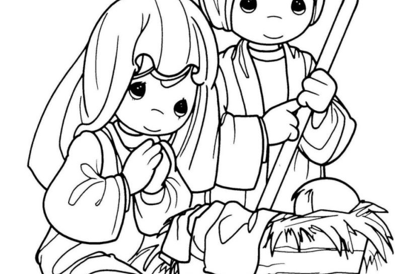 812x544 Last Minute Precious Moments Nativity Scene Coloring Pages 30144