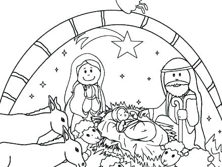 440x330 Printable Coloring Also Preschool Nativity Scene Coloring Page