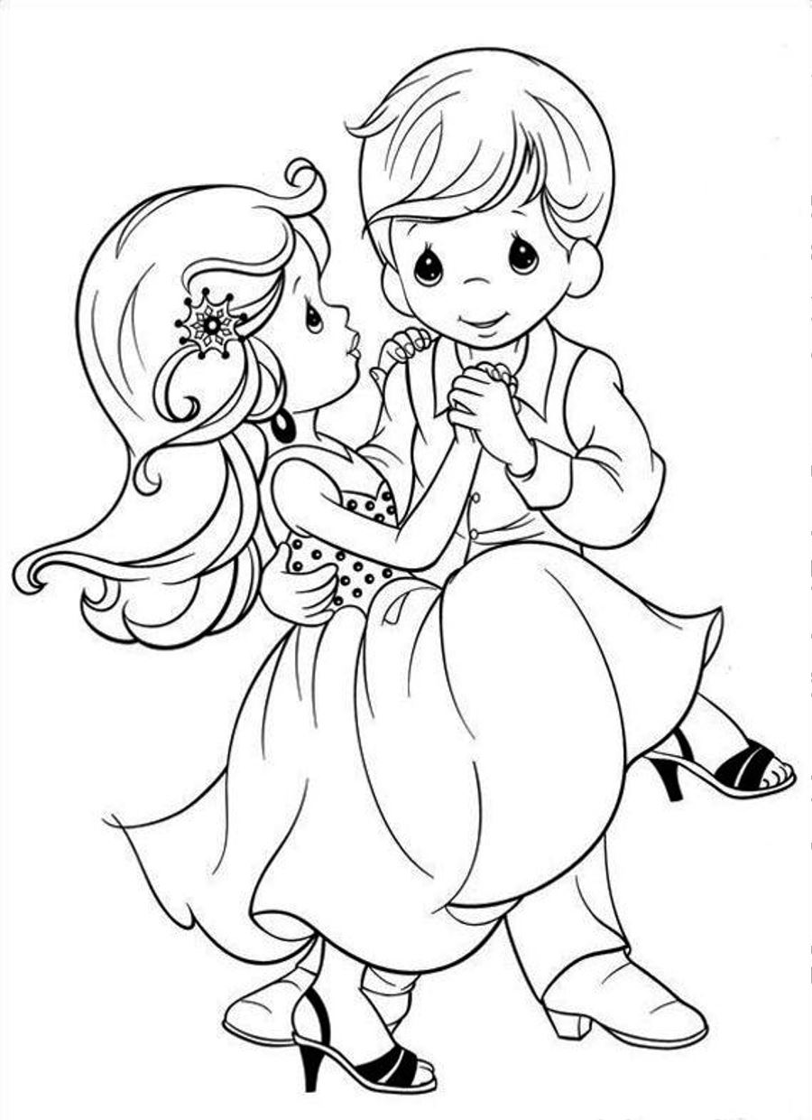 900x1240 Cute Precious Moments Coloring Pages Wedding Colouring