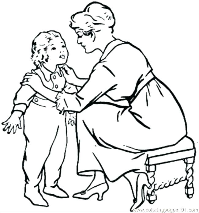 650x695 Mom Coloring Pages 1 Mom Coloring Pages Mother Is Talking To Child