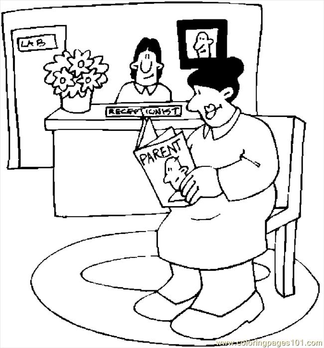 650x699 Pregnant Woman Waiting 1 Coloring Page