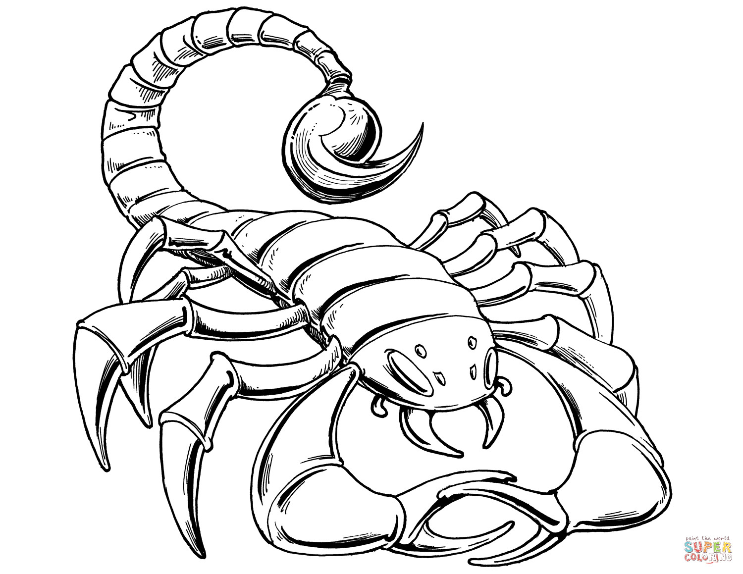 1500x1159 Prehistoric Scorpion Coloring Page Free Printable Pages Throughout