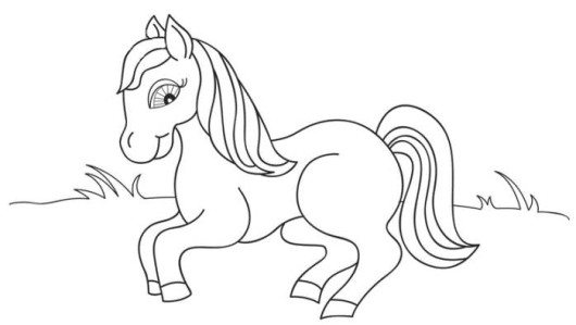 530x299 Little Horse Animal Coloring Page For Preschool