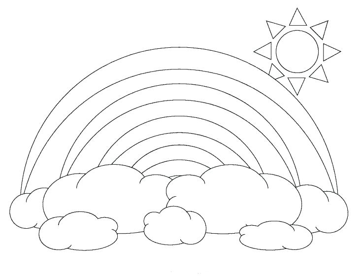 735x568 Coloring Page Of A Rainbow Rainbow Coloring Page For Preschool