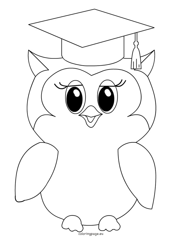 581x822 2016 Graduation Coloring Pages Cute Owl Page