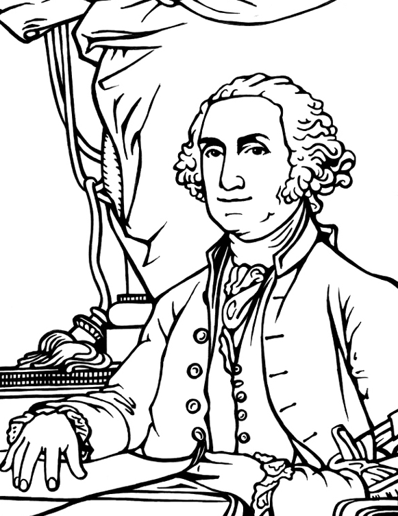581x752 George Washington Coloring Page