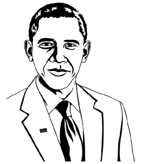 600x701 Barack Obama Coloring Page